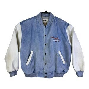 VTG Ramada Express Hotel & Casino Denim Casino Varsity Bomber Jacket Sz XL